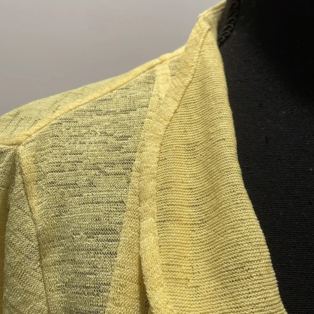 Glamour Shrug Sweater Size L Yellow Summer Knit - Picture 2 of 8